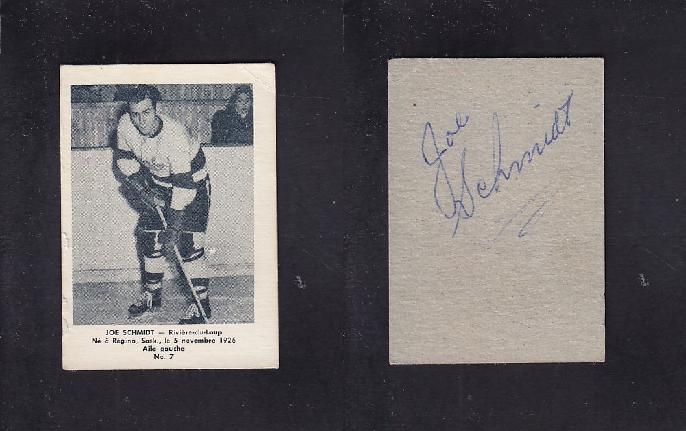 1951-52 BAS DU FLEUVE HOCKEY CARD #7 J. SCHMIDT photo