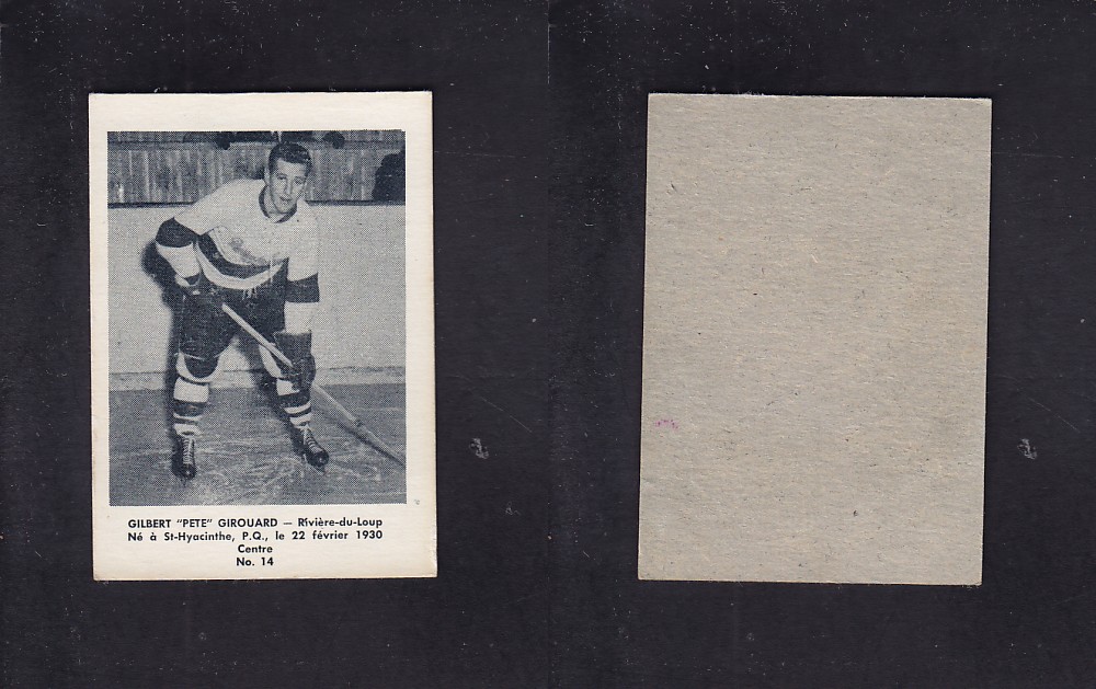 1951-52 BAS DU FLEUVE HOCKEY CARD #14 P. GIROUARD photo