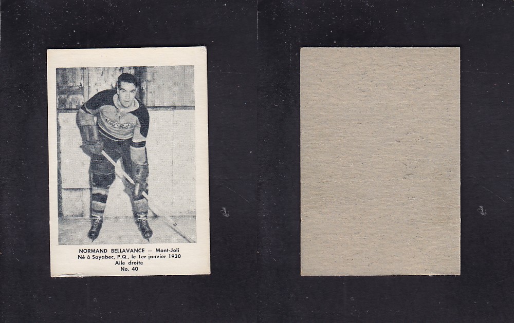 1951-52 BAS DU FLEUVE HOCKEY CARD #40 N. BELLAVANCE photo