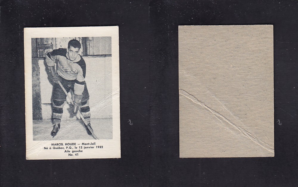 1951-52 BAS DU FLEUVE HOCKEY CARD #41 M. HOUDE photo