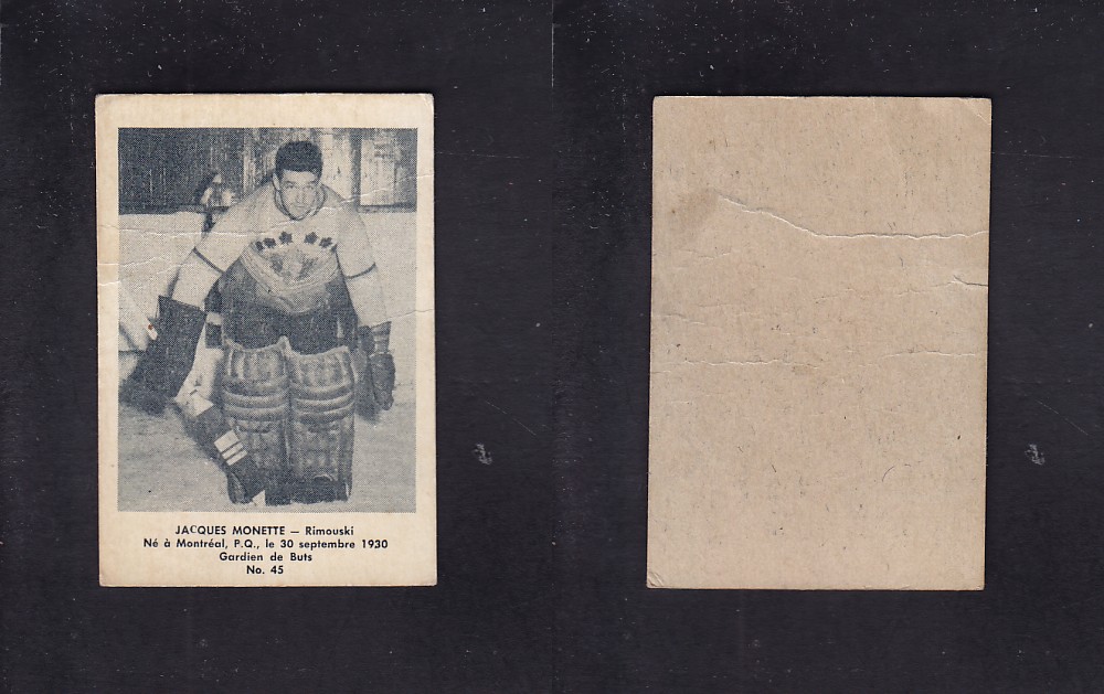 1951-52 BAS DU FLEUVE HOCKEY CARD #45 J. MONETTE photo