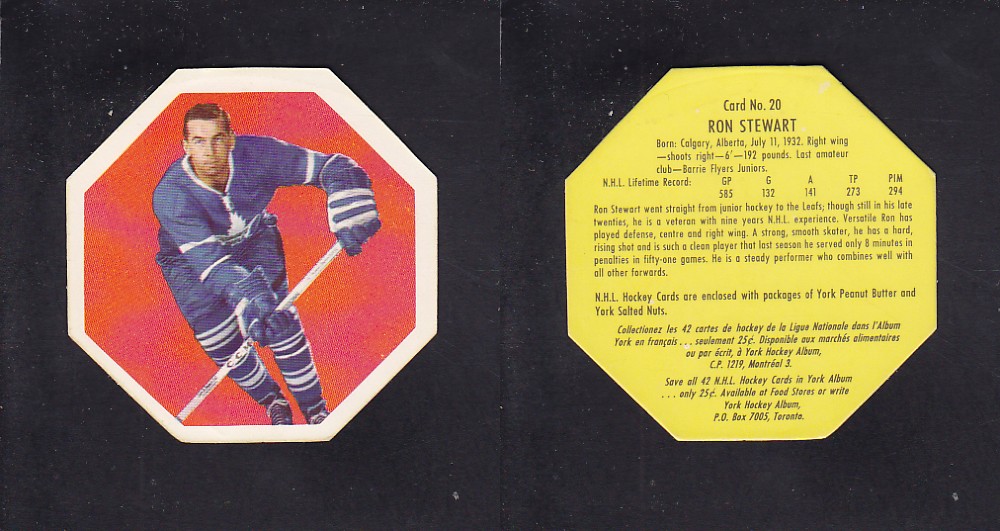 1961-62 YORK HOCKEY CARD #20 R. STEWART photo 1961-62 YORK HOCKEY CARD #20 R. STEWART photo