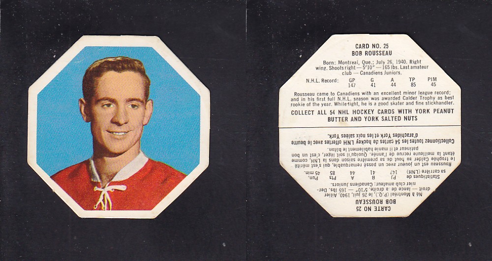 1963-64 YORK HOCKEY CARD #25 B. ROUSSEAU photo 1963-64 YORK HOCKEY CARD #25 B. ROUSSEAU photo