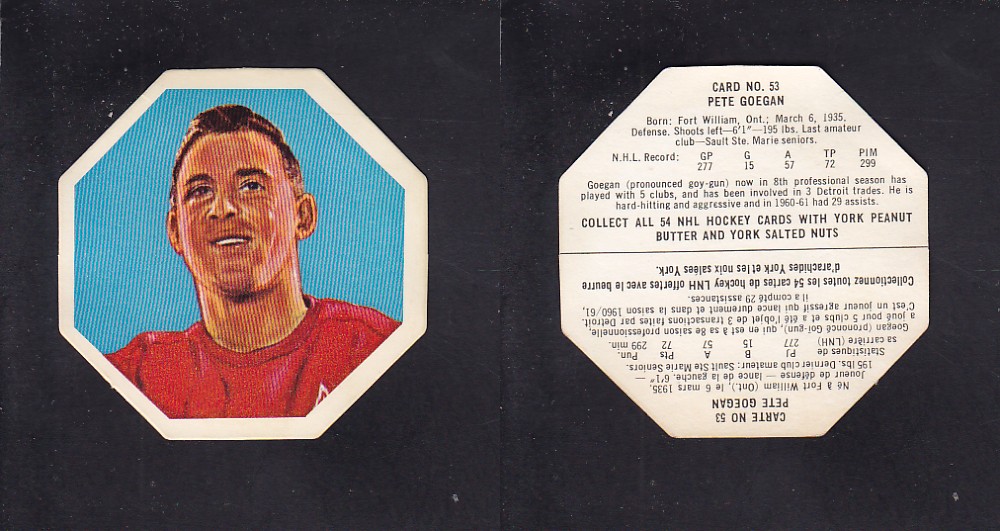 1963-64 YORK HOCKEY CARD #53 P. GOEGAN photo 1963-64 YORK HOCKEY CARD #53 P. GOEGAN photo