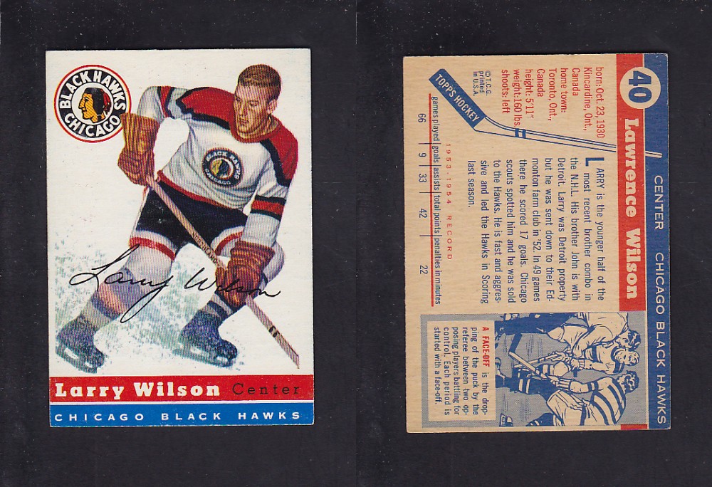 1954-55 TOPPS HOCKEY CARD #40 L. WILSON photo 1954-55 TOPPS HOCKEY CARD #40 L. WILSON photo