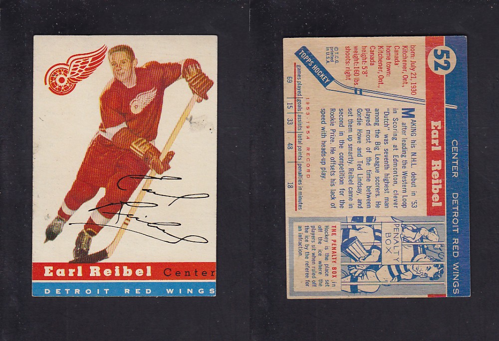 1954-55 TOPPS HOCKEY CARD #52 E. REIBEL photo 1954-55 TOPPS HOCKEY CARD #52 E. REIBEL photo