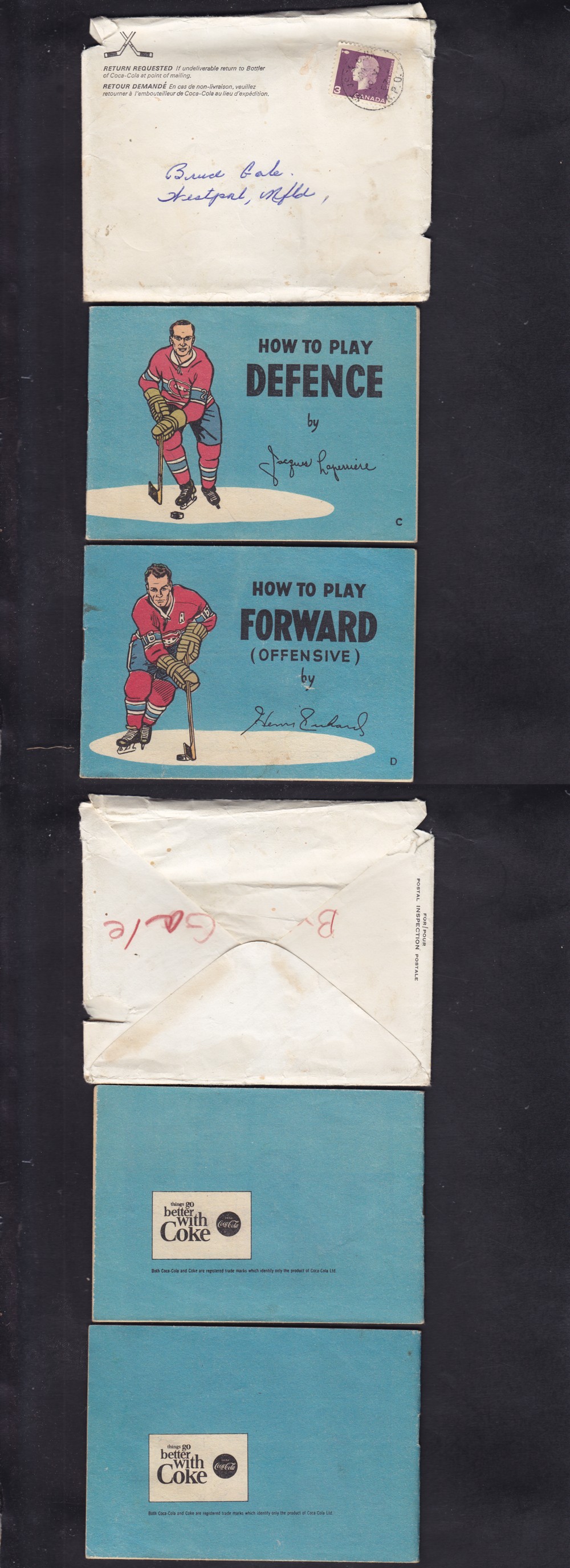 1966-67 COCA-COLA BOOKLET MONTREAL CANADIENS (2) & ENVELOPE photo