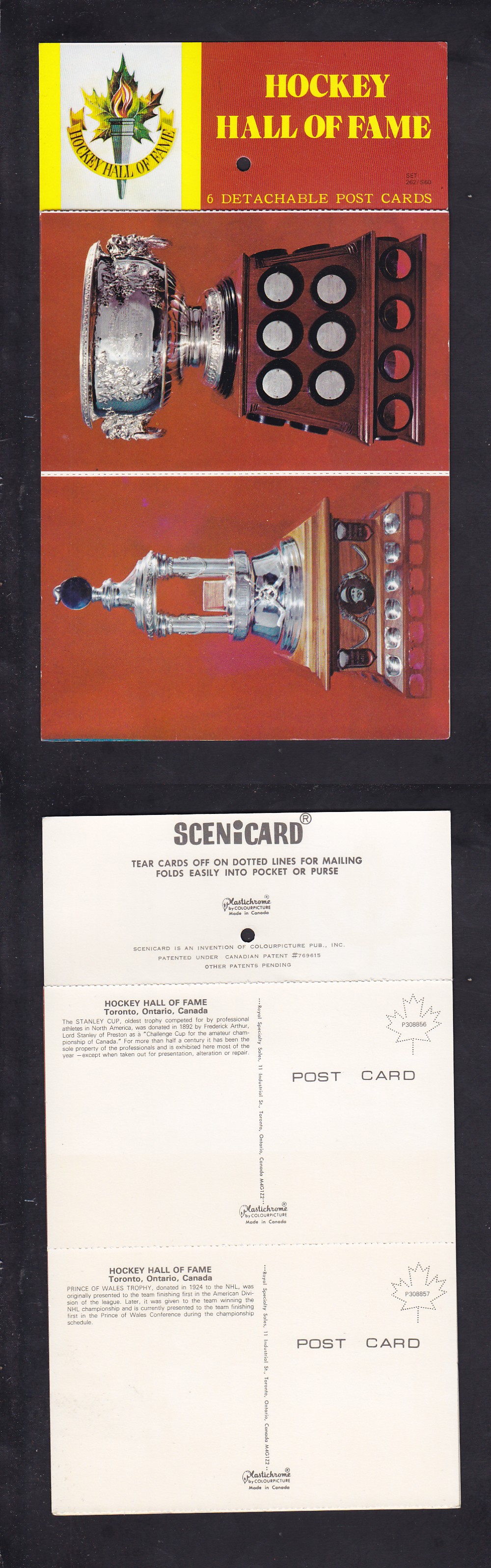 1960'S NHL HOCKEY HALL OF FAME POST CARD SET photo