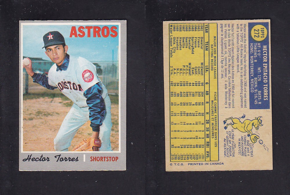 1970 O-PEE-CHEE BASEBALL CARD #272 H. TORRES photo 1970 O-PEE-CHEE BASEBALL CARD #272 H. TORRES photo