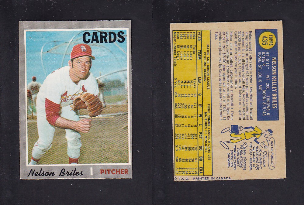 1970 O-PEE-CHEE BASEBALL CARD #435 B. BRILES photo 1970 O-PEE-CHEE BASEBALL CARD #435 B. BRILES photo