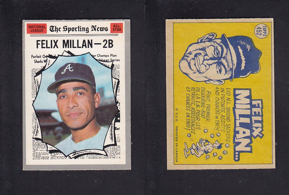 1970 O-PEE-CHEE BASEBALL CARD #452 F. MILLAN photo 1970 O-PEE-CHEE BASEBALL CARD #452 F. MILLAN photo