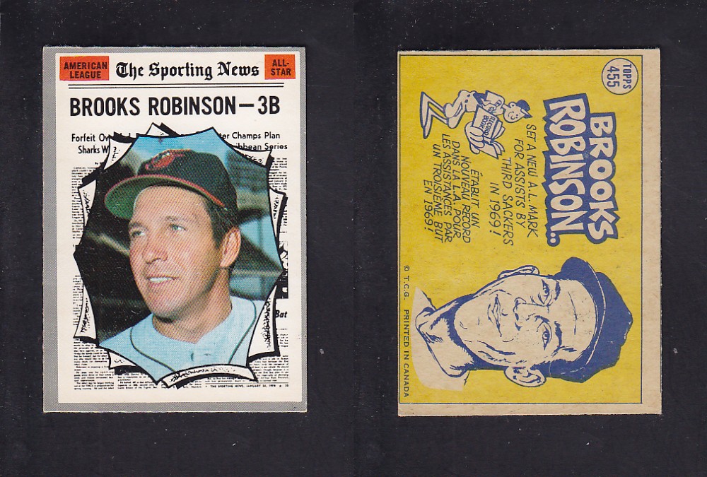 1970 O-PEE-CHEE BASEBALL CARD #455 B. ROBINSON photo 1970 O-PEE-CHEE BASEBALL CARD #455 B. ROBINSON photo