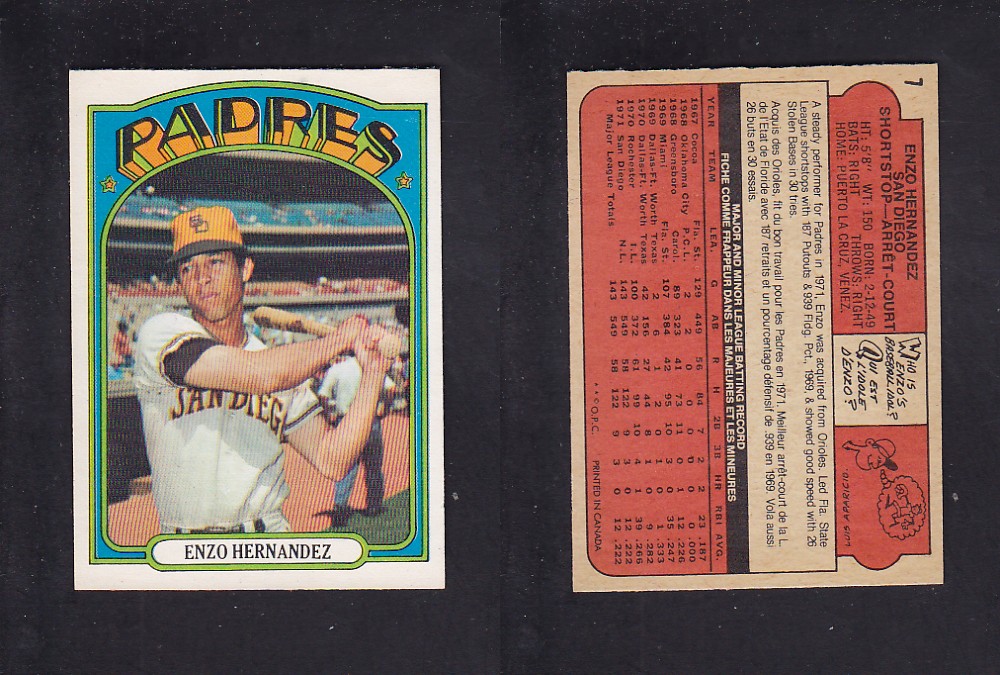 1972 O-PEE-CHEE BASEBALL CARD #7 E. HERNANDEZ photo 1972 O-PEE-CHEE BASEBALL CARD #7 E. HERNANDEZ photo
