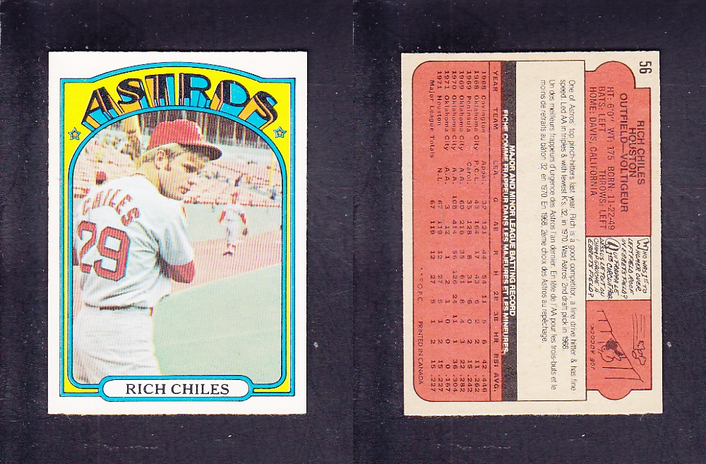 1972 O-PEE-CHEE BASEBALL CARD #56 R. CHILES photo 1972 O-PEE-CHEE BASEBALL CARD #56 R. CHILES photo