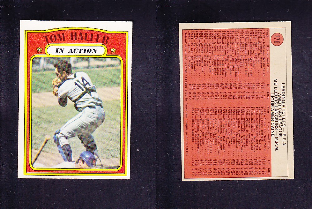 1972 O-PEE-CHEE BASEBALL CARD #176 T. HALLER IN ACTION photo 1972 O-PEE-CHEE BASEBALL CARD #176 T. HALLER IN ACTION photo