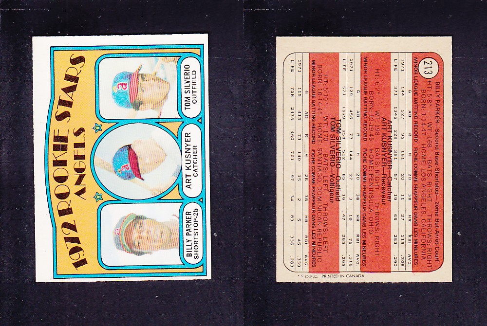 1972 O-PEE-CHEE BASEBALL CARD #213 ROOKIE STARS ANGELS photo 1972 O-PEE-CHEE BASEBALL CARD #213 ROOKIE STARS ANGELS photo