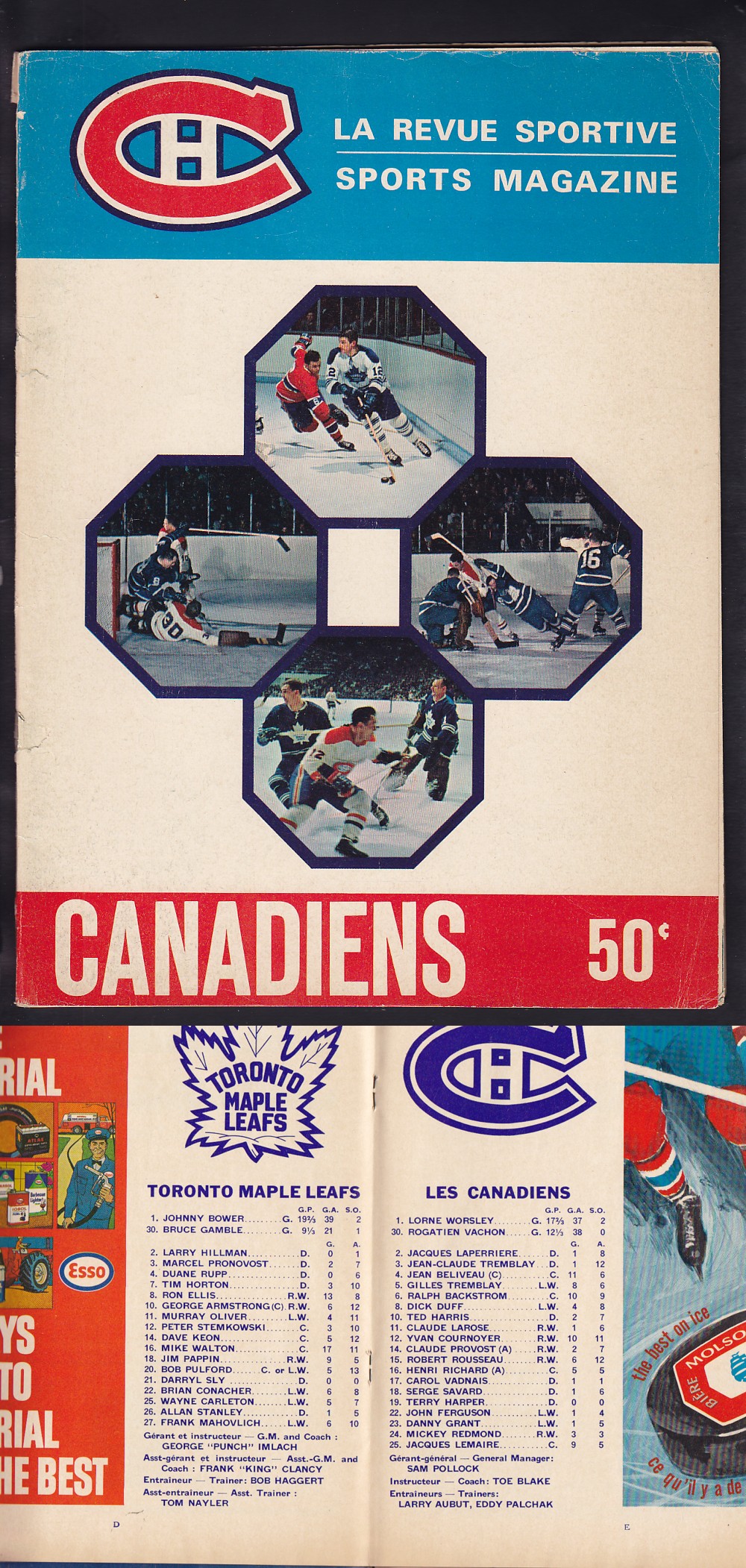 1967 MONTREAL CANADIENS VS TORONTO MAPLE LEAFS PROGRAM photo