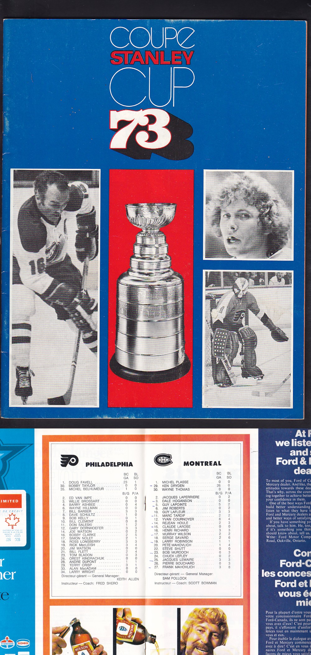 1973 MONTREAL CANADIENS VS PHILADELPHIA FLYERS PLAYOFFS PROGRAM photo