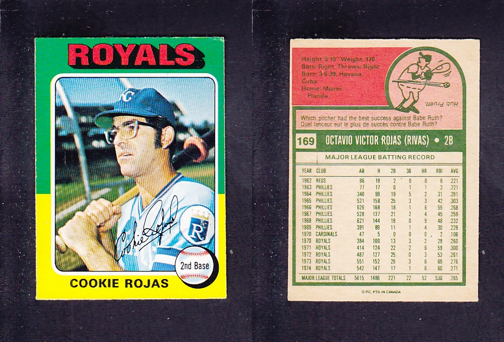 1975 O-PEE-CHEE BASEBALL CARD #169 C. ROJAS photo 1975 O-PEE-CHEE BASEBALL CARD #169 C. ROJAS photo