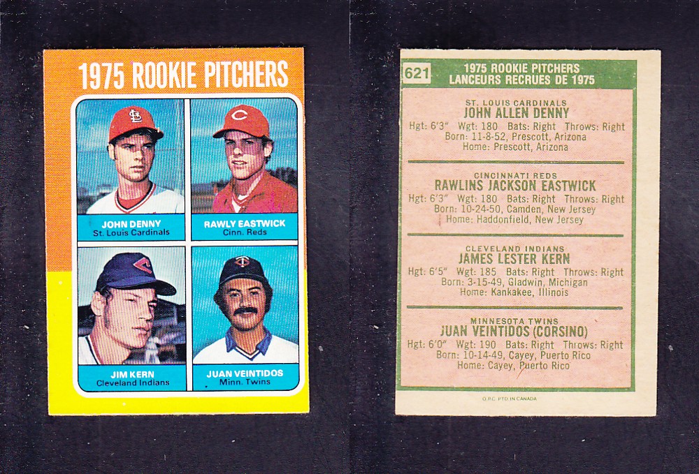 1975 O-PEE-CHEE BASEBALL CARD #621 ROOKIE PITCHERS photo
