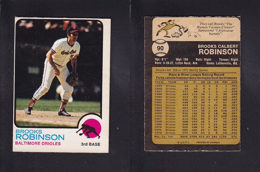 1973 O-PEE-CHEE BASEBALL CARD #90 B. ROBINSON photo 1973 O-PEE-CHEE BASEBALL CARD #90 B. ROBINSON photo