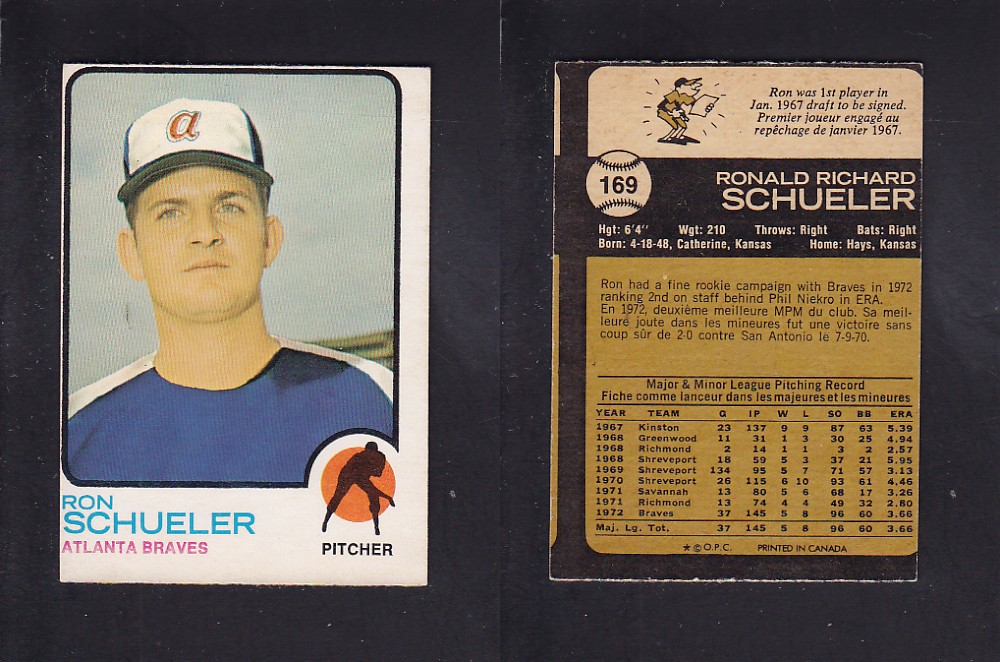 1973 O-PEE-CHEE BASEBALL CARD #169 R. SCHUELER photo 1973 O-PEE-CHEE BASEBALL CARD #169 R. SCHUELER photo