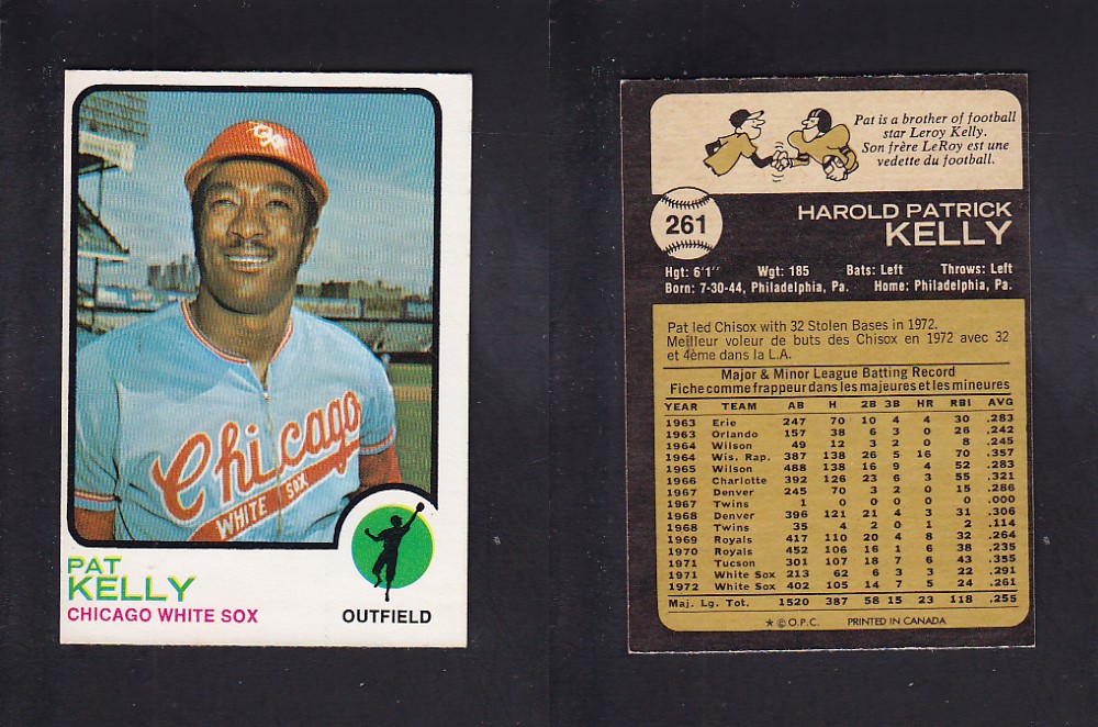 1973 O-PEE-CHEE BASEBALL CARD #261 P. KELLY photo 1973 O-PEE-CHEE BASEBALL CARD #261 P. KELLY photo
