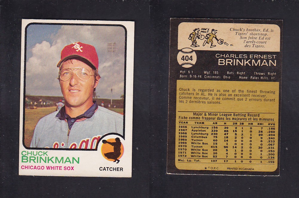 1973 O-PEE-CHEE BASEBALL CARD #404 C. BRINKMAN photo 1973 O-PEE-CHEE BASEBALL CARD #404 C. BRINKMAN photo