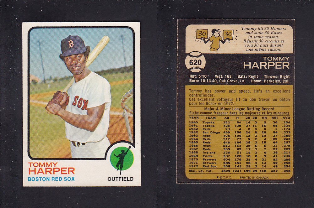 1973 O-PEE-CHEE BASEBALL CARD #620 T. HARPER photo 1973 O-PEE-CHEE BASEBALL CARD #620 T. HARPER photo
