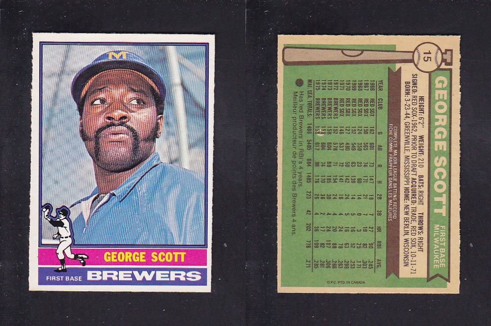 1976 O-PEE-CHEE BASEBALL CARD #15 G. SCOTT photo 1976 O-PEE-CHEE BASEBALL CARD #15 G. SCOTT photo