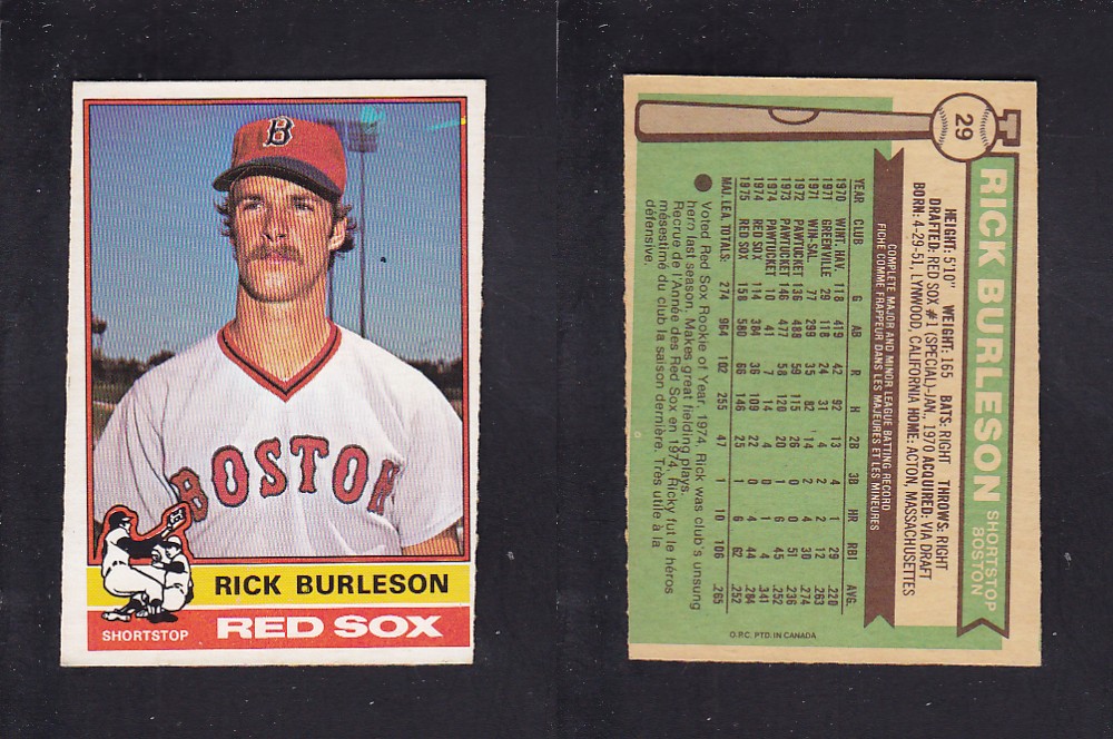 1976 O-PEE-CHEE BASEBALL CARD #29 R. BURLESON photo 1976 O-PEE-CHEE BASEBALL CARD #29 R. BURLESON photo