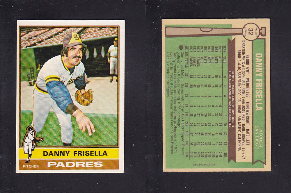 1976 O-PEE-CHEE BASEBALL CARD #32 D. FRISELLA photo