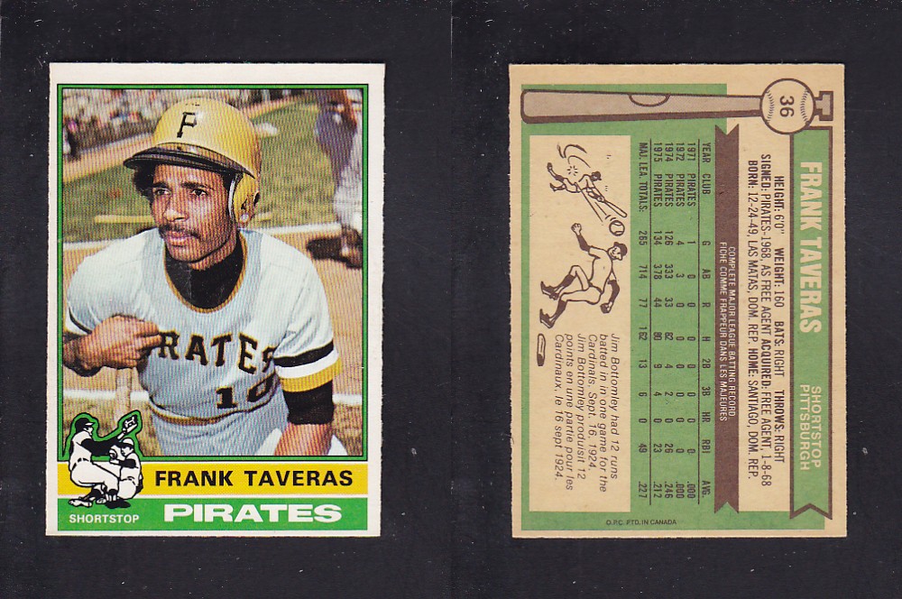 1976 O-PEE-CHEE BASEBALL CARD #36 F. TAVERAS photo