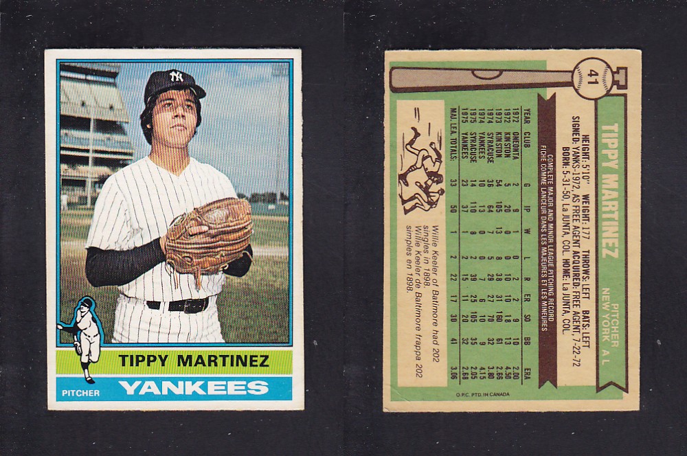 1976 O-PEE-CHEE BASEBALL CARD #41 T. MARTINEZ photo 1976 O-PEE-CHEE BASEBALL CARD #41 T. MARTINEZ photo