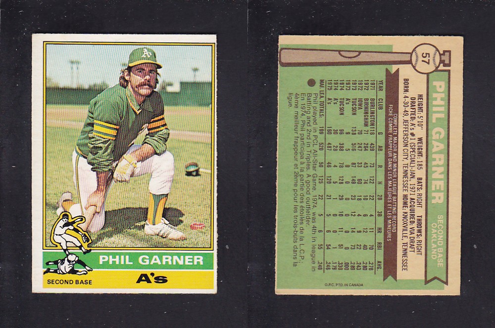 1976 O-PEE-CHEE BASEBALL CARD #57 P. GARNER photo 1976 O-PEE-CHEE BASEBALL CARD #57 P. GARNER photo