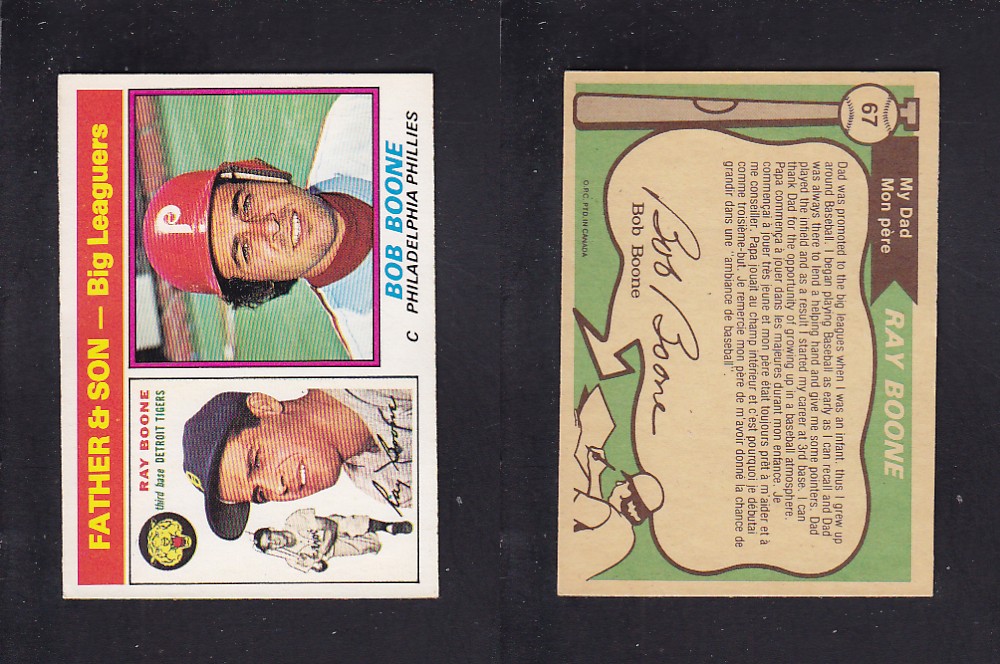 1976 O-PEE-CHEE BASEBALL CARD #67 FATHER&SON BOONE photo 1976 O-PEE-CHEE BASEBALL CARD #67 FATHER&SON BOONE photo