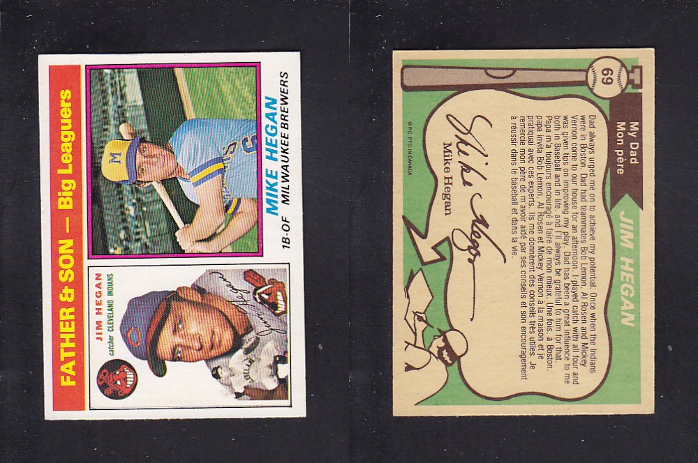 1976 O-PEE-CHEE BASEBALL CARD #69 FATHER&SON HEGAN photo 1976 O-PEE-CHEE BASEBALL CARD #69 FATHER&SON HEGAN photo
