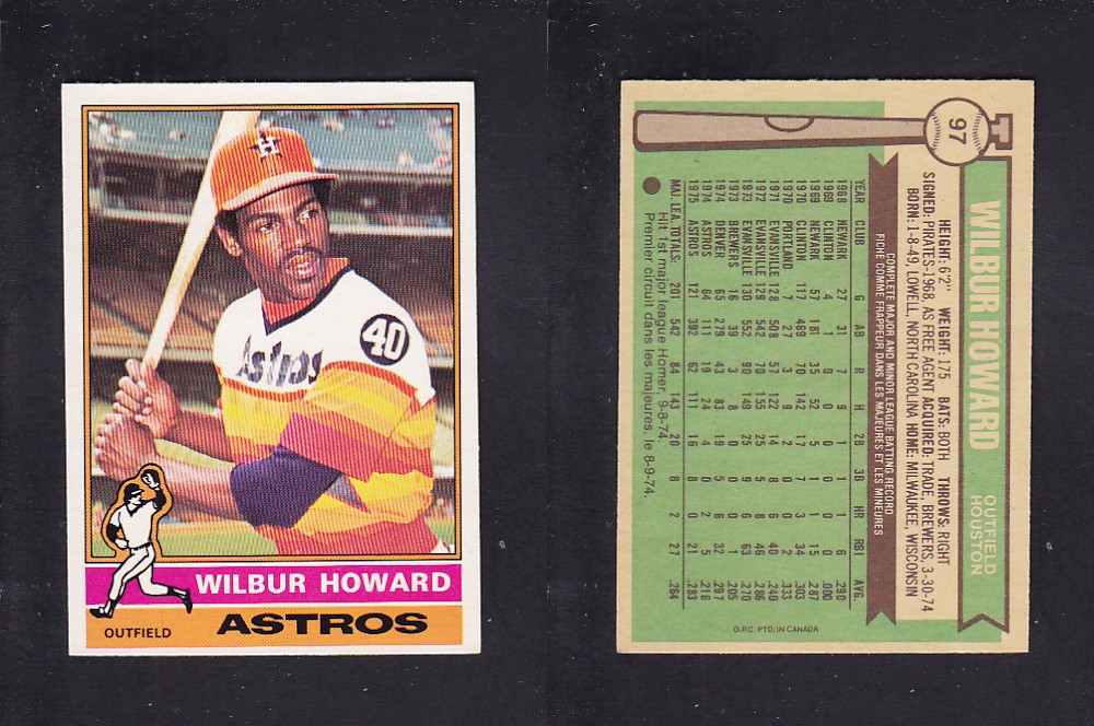 1976 O-PEE-CHEE BASEBALL CARD #97 W. HOWARD photo