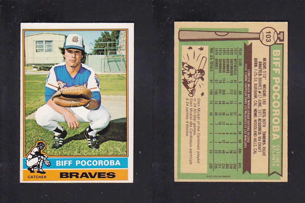 1976 O-PEE-CHEE BASEBALL CARD #103 B. POCOROBA photo