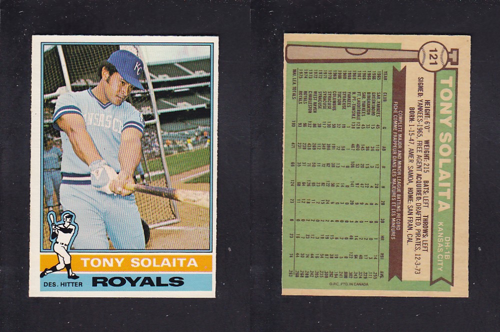 1976 O-PEE-CHEE BASEBALL CARD #121 T. SOLAITA photo 1976 O-PEE-CHEE BASEBALL CARD #121 T. SOLAITA photo