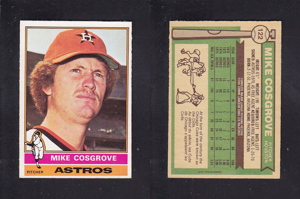 1976 O-PEE-CHEE BASEBALL CARD #122 M. COSGROVE photo 1976 O-PEE-CHEE BASEBALL CARD #122 M. COSGROVE photo