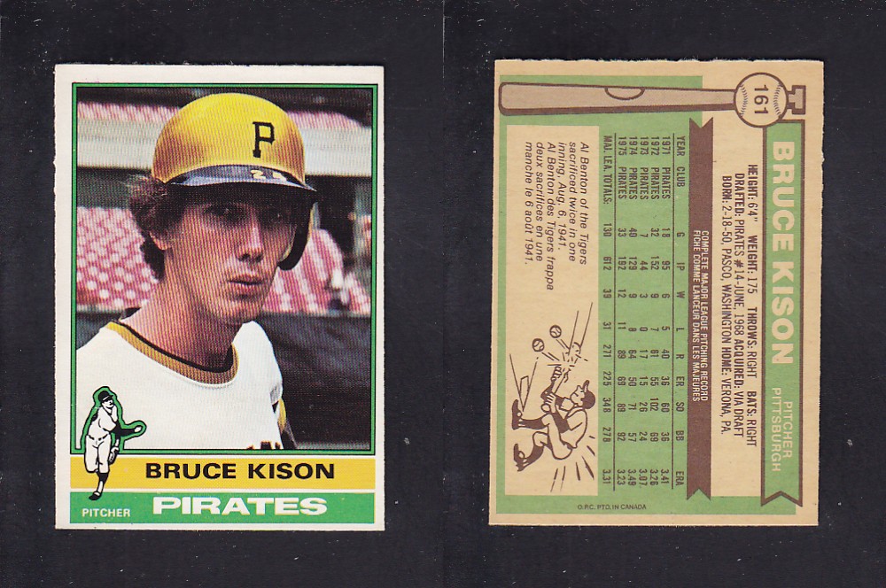 1976 O-PEE-CHEE BASEBALL CARD #161 B. KISON photo 1976 O-PEE-CHEE BASEBALL CARD #161 B. KISON photo