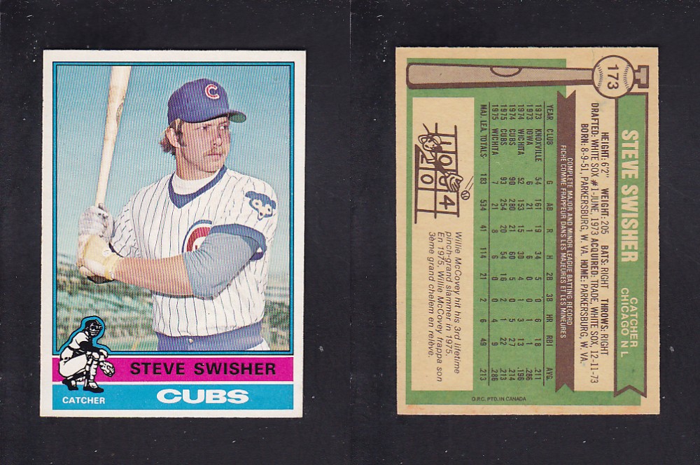 1976 O-PEE-CHEE BASEBALL CARD #173 S. SWISHER photo