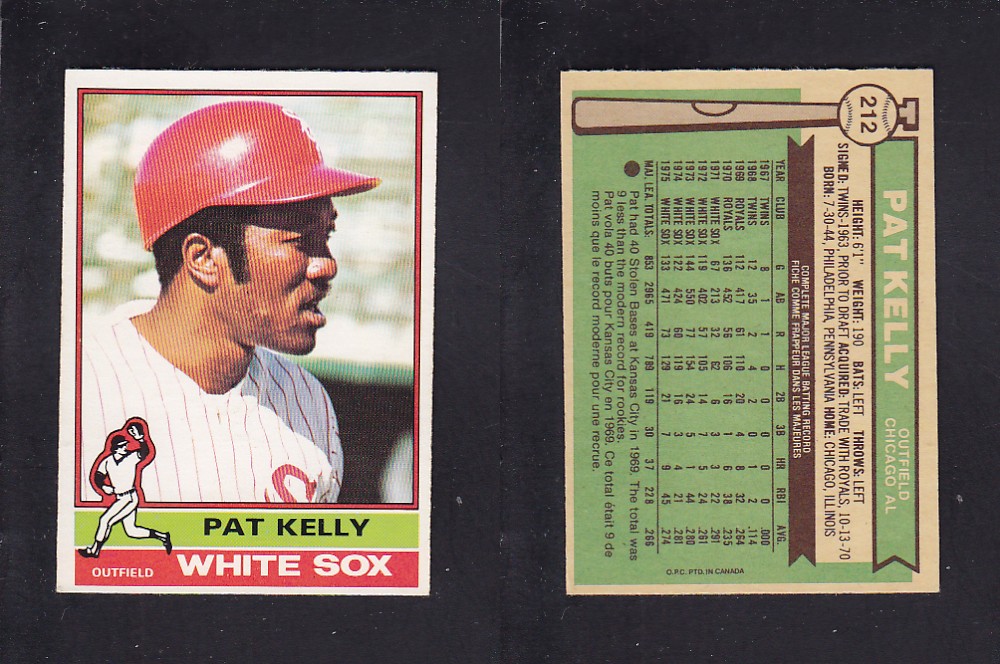 1976 O-PEE-CHEE BASEBALL CARD #212 P. KELLY photo 1976 O-PEE-CHEE BASEBALL CARD #212 P. KELLY photo
