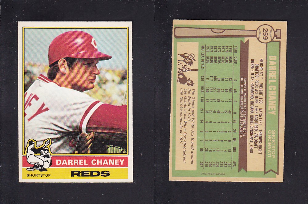 1976 O-PEE-CHEE BASEBALL CARD #259 D. CHANEY photo 1976 O-PEE-CHEE BASEBALL CARD #259 D. CHANEY photo