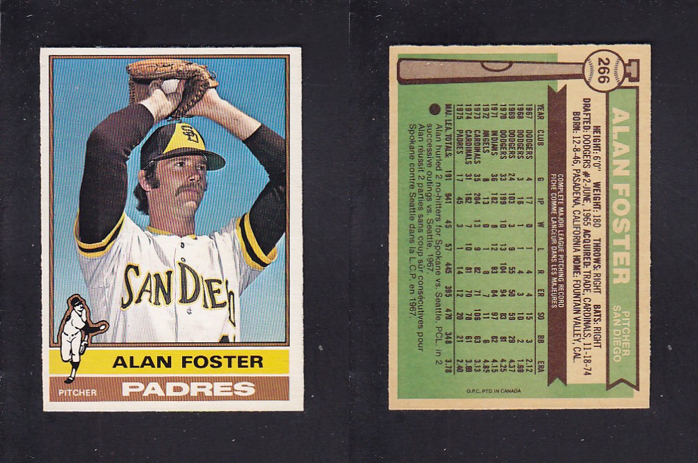 1976 O-PEE-CHEE BASEBALL CARD #266 A. FOSTER photo