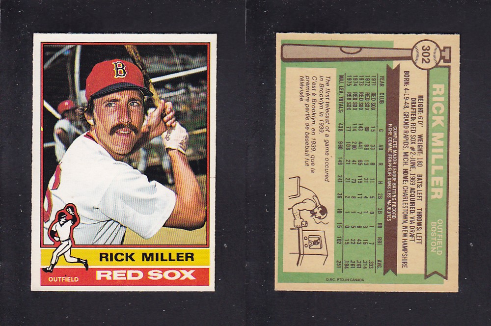 1976 O-PEE-CHEE BASEBALL CARD #302 R. MILLER photo