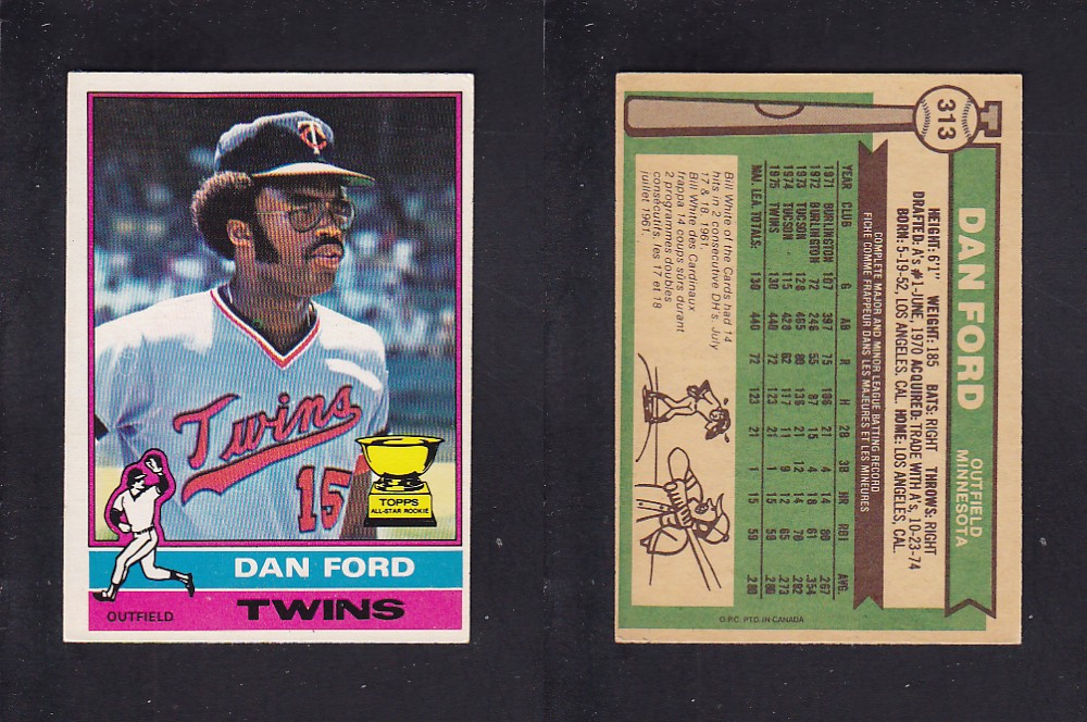 1976 O-PEE-CHEE BASEBALL CARD #313 D. FORD photo 1976 O-PEE-CHEE BASEBALL CARD #313 D. FORD photo