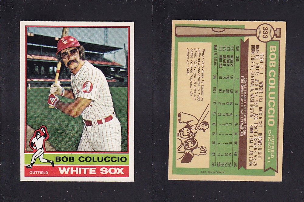 1976 O-PEE-CHEE BASEBALL CARD #333 B. COLUCCIO photo