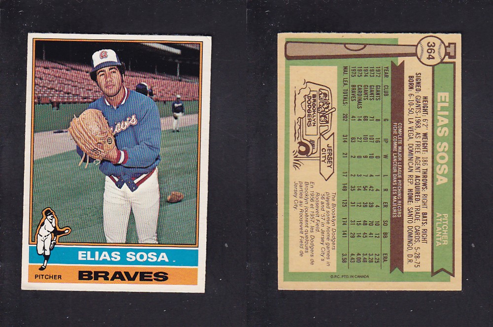 1976 O-PEE-CHEE BASEBALL CARD #364 E. SOSA photo